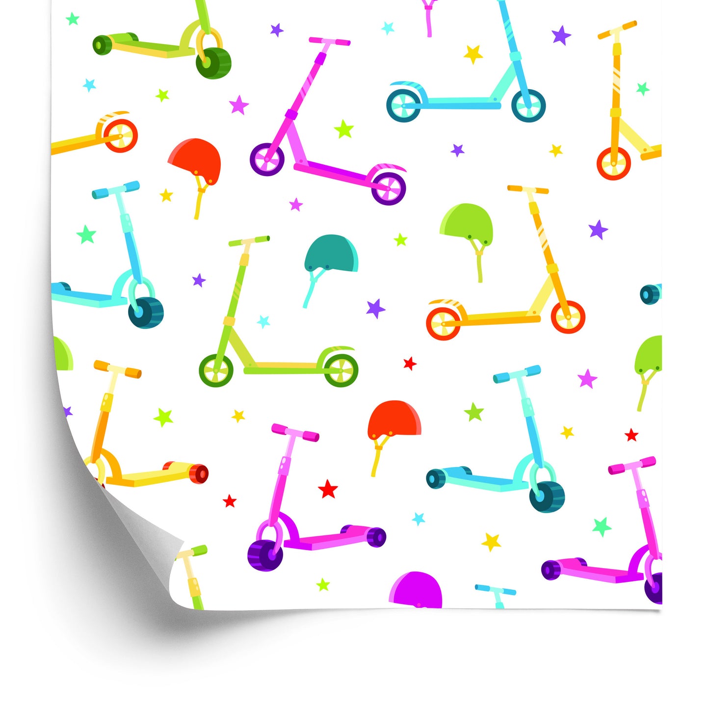 Wallpaper Colorful Scooters With Helmets