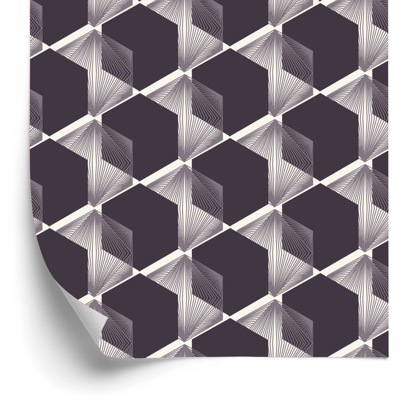 Wallpaper Modernist Hexagons - 3D Effect