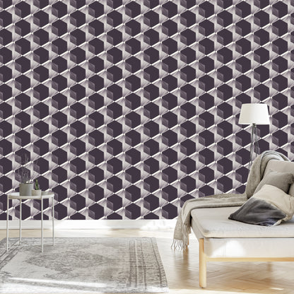 Wallpaper Modernist Hexagons - 3D Effect