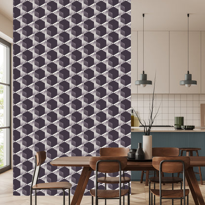 Wallpaper Modernist Hexagons - 3D Effect
