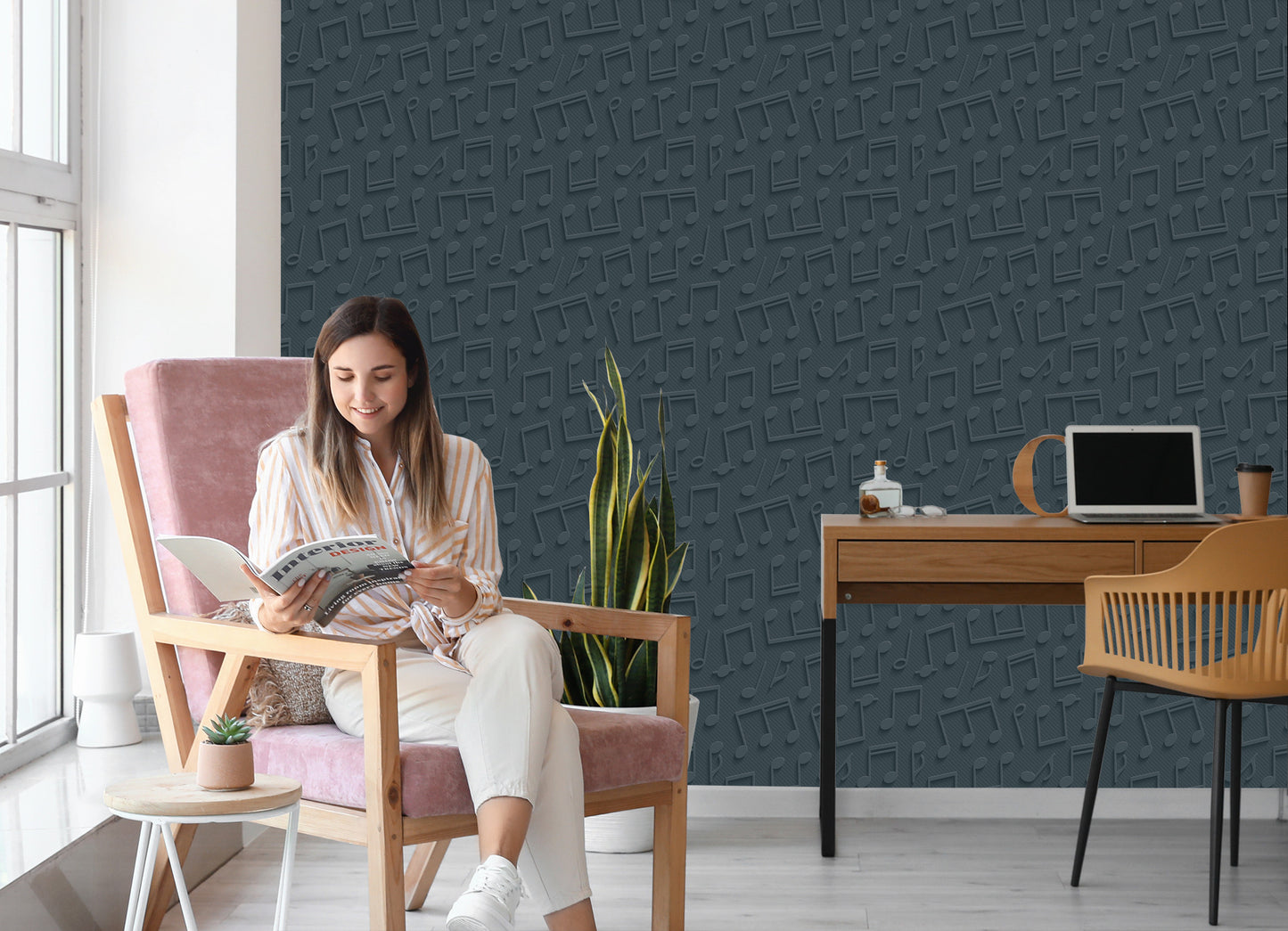Wallpaper Modern 3D Optical Effect For The Living Room