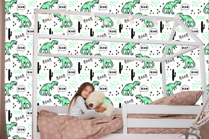 Wallpaper The Cacti Dinosaurs For A Baby's Room