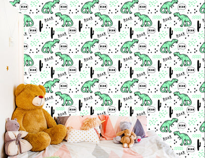 Wallpaper The Cacti Dinosaurs For A Baby's Room