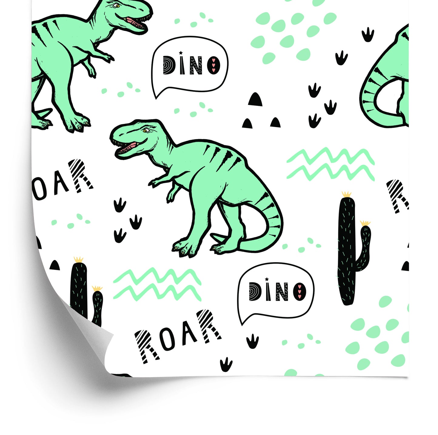 Wallpaper The Cacti Dinosaurs For A Baby's Room