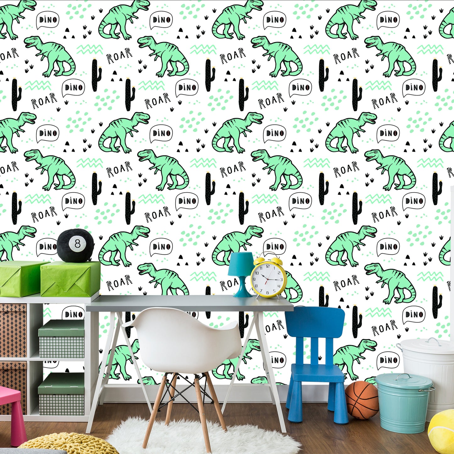 Wallpaper The Cacti Dinosaurs For A Baby's Room