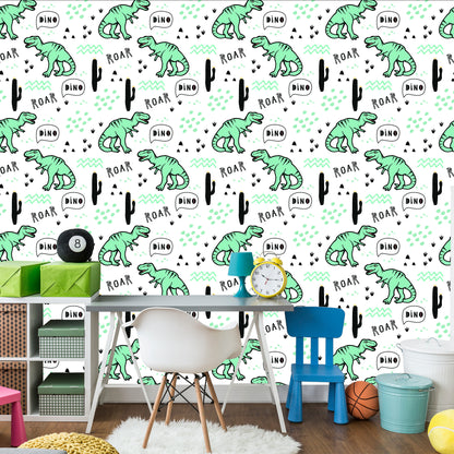 Wallpaper The Cacti Dinosaurs For A Baby's Room