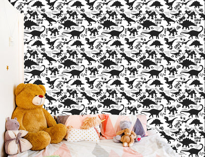 Wallpaper Dinosaurs Leaves For A Baby's Room