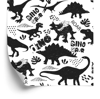 Wallpaper Dinosaurs Leaves For A Baby's Room