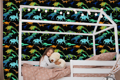 Wallpaper Colorful Dinosaurs For Boys