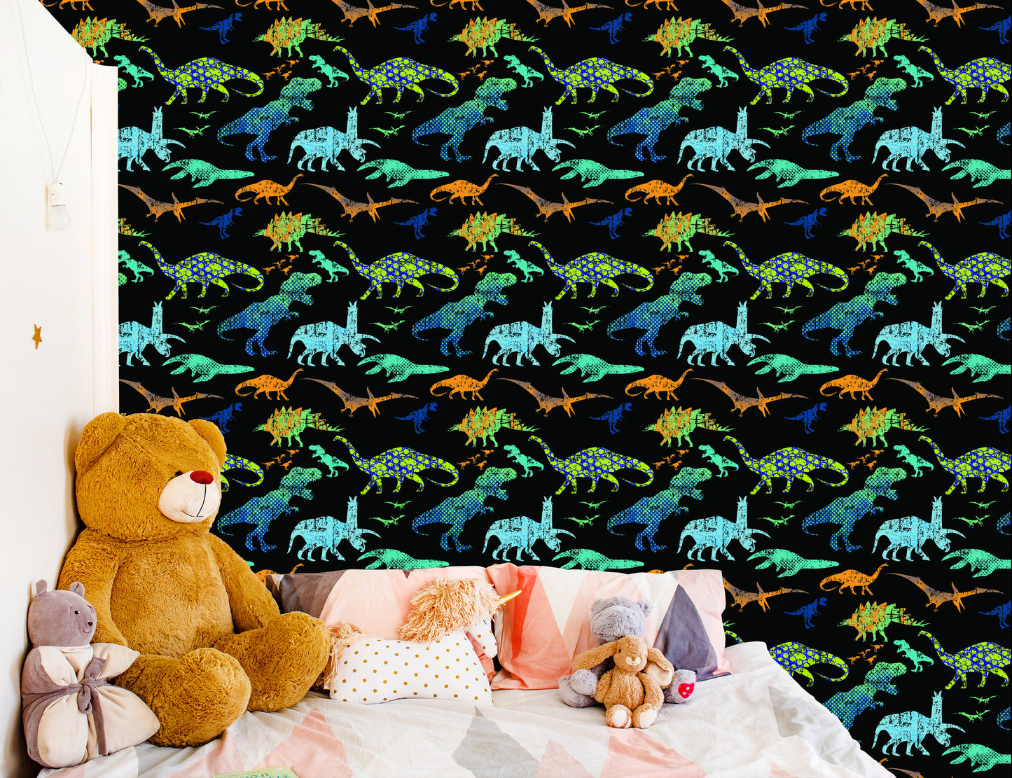 Wallpaper Colorful Dinosaurs For Boys