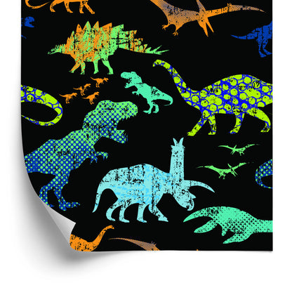 Wallpaper Colorful Dinosaurs For Boys