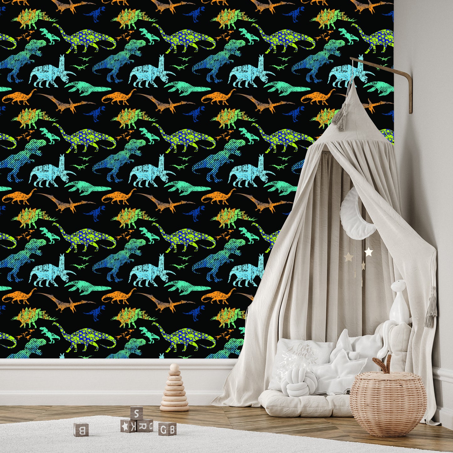 Wallpaper Colorful Dinosaurs For Boys