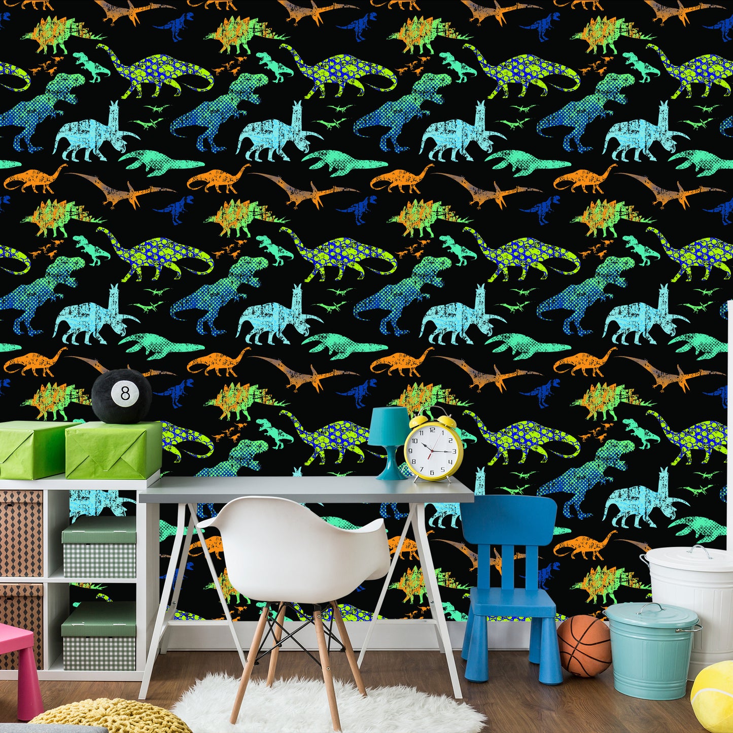 Wallpaper Colorful Dinosaurs For Boys