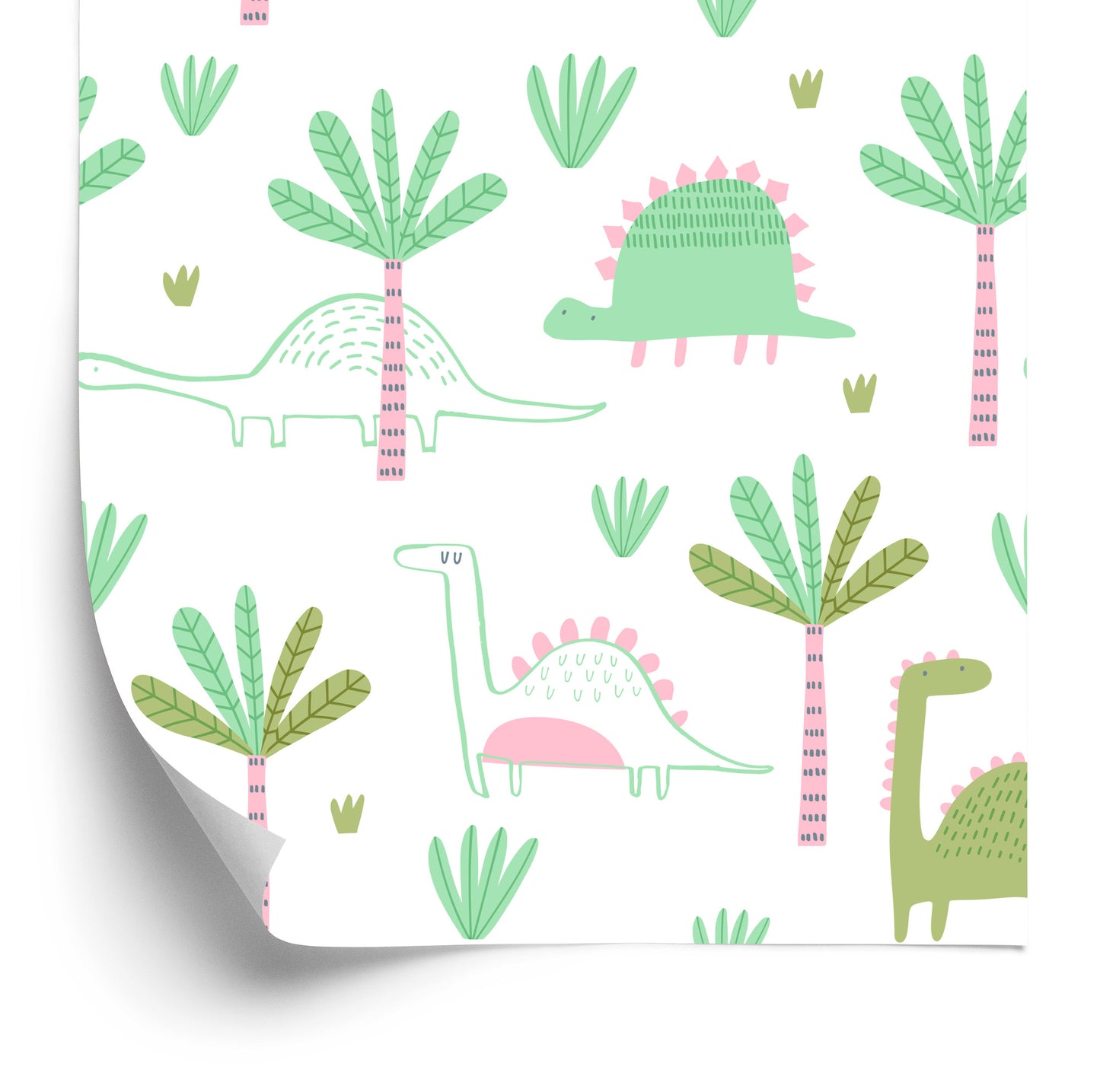 Wallpaper Green Children's Room In The Tree. Dinosaurs