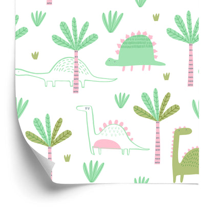 Wallpaper Green Children's Room In The Tree. Dinosaurs