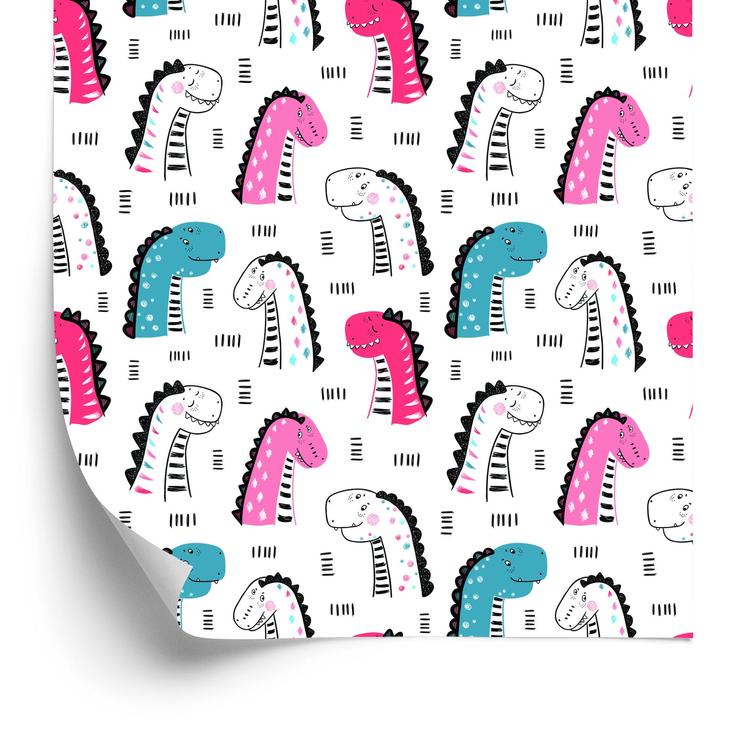 Wallpaper For Children In Colorful Dotted Dinosaurs