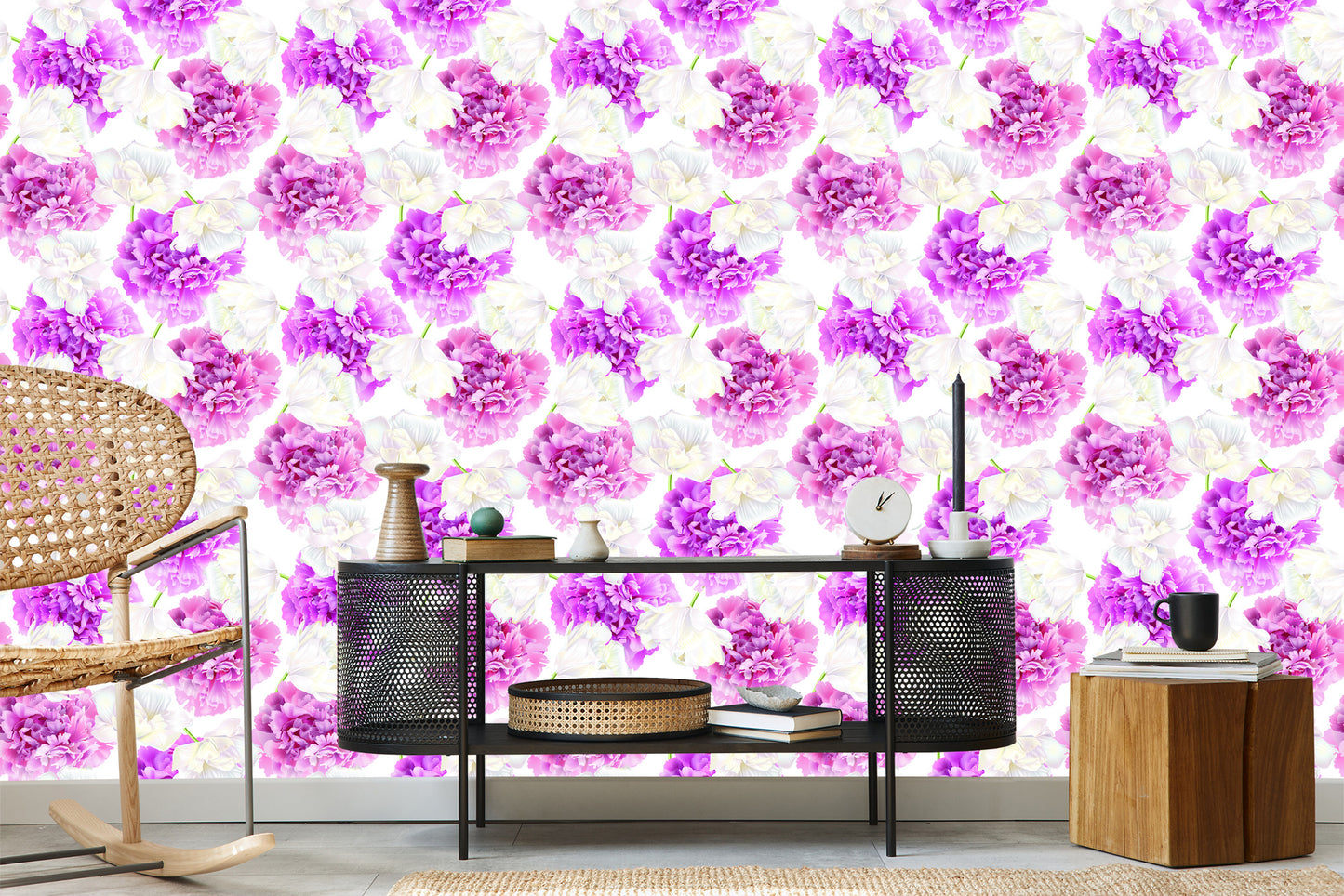 Wallpaper Pink Peonies And White Tulips