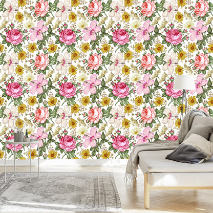 Wallpaper For The Bedroom With Flowers