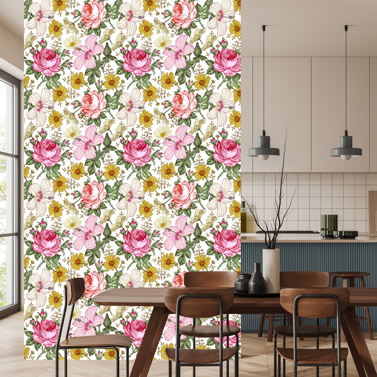 Wallpaper For The Bedroom With Flowers