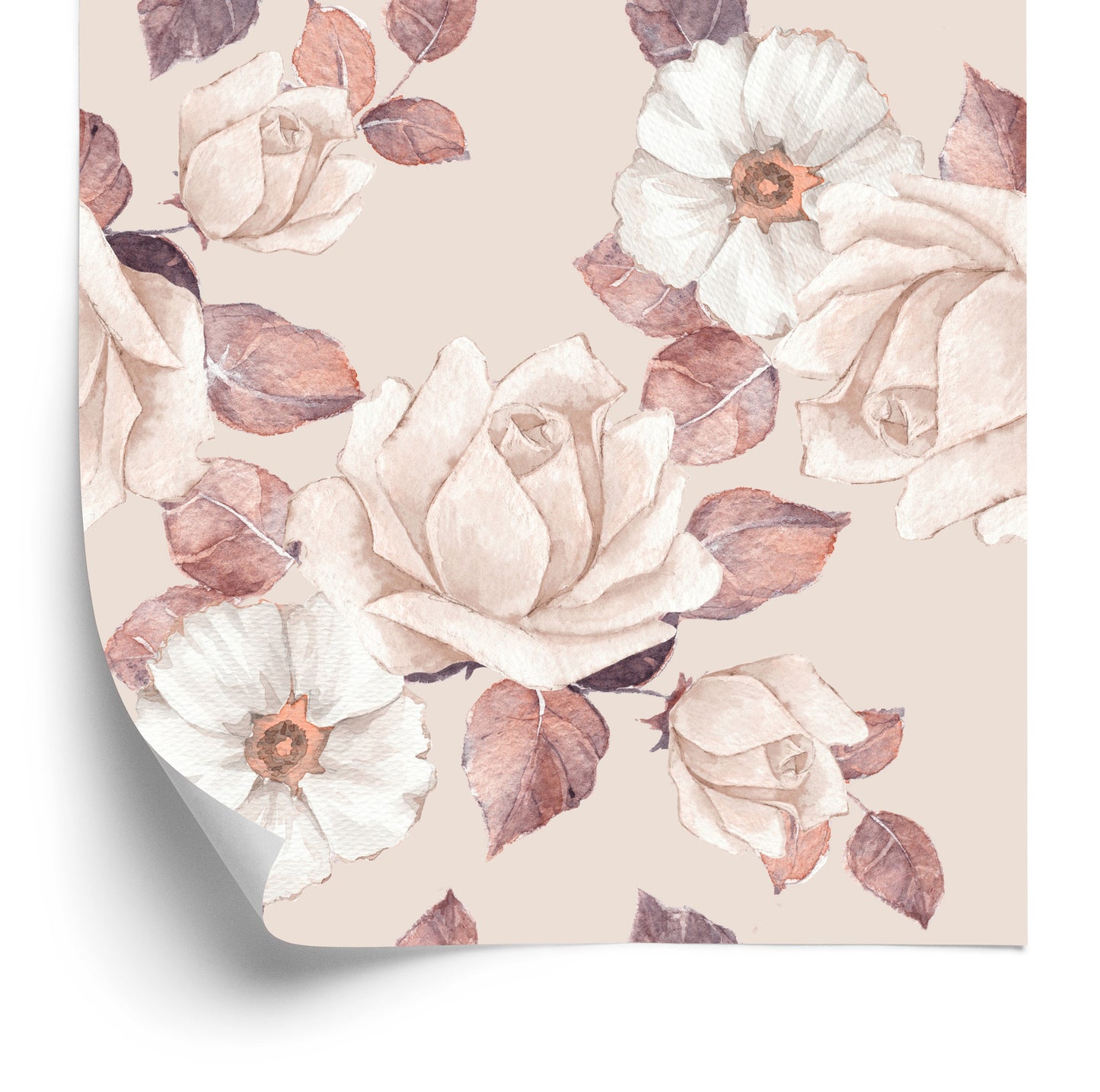 Wallpaper Delicate Flowers In Pastel Colors