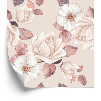 Wallpaper Delicate Flowers In Pastel Colors