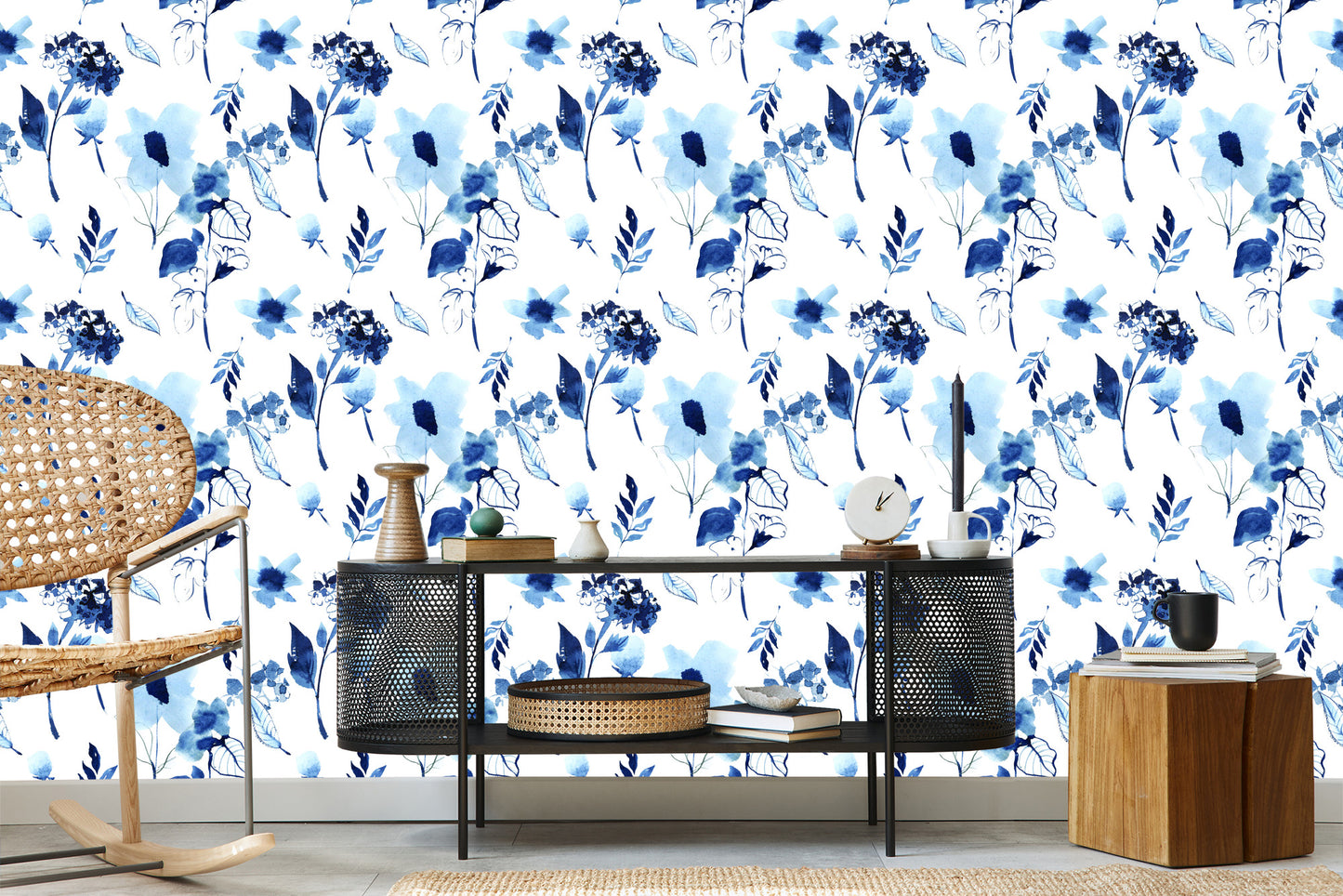 Wallpaper Modern Floral Pattern