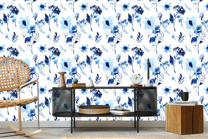Wallpaper Modern Floral Pattern