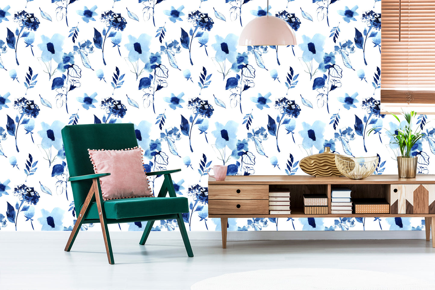 Wallpaper Modern Floral Pattern