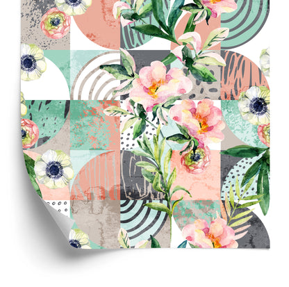 Wallpaper Modernist Floral Patchwork