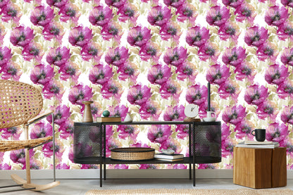 Wallpaper Poppies Painted With Watercolor