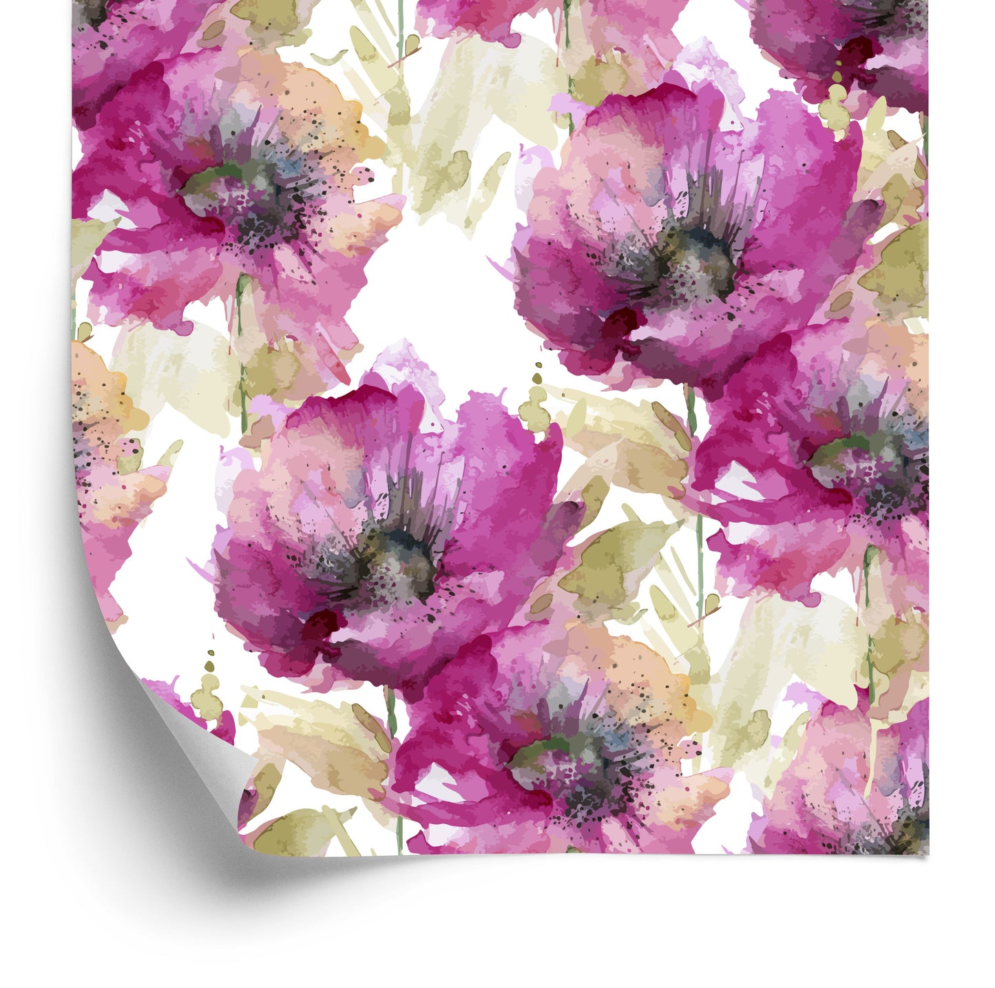 Wallpaper Poppies Painted With Watercolor