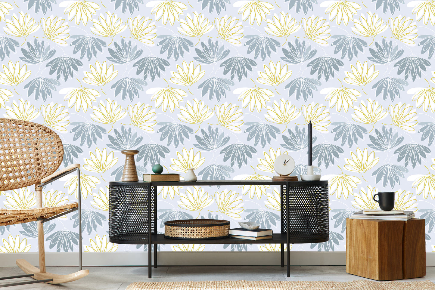 Wallpaper Water Lilies As Drawn