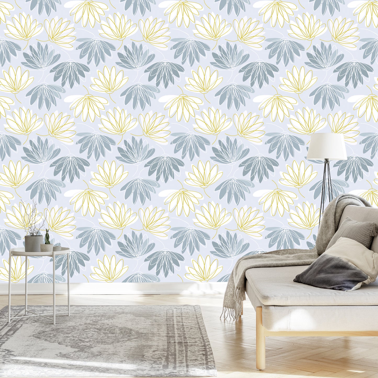 Wallpaper Water Lilies As Drawn