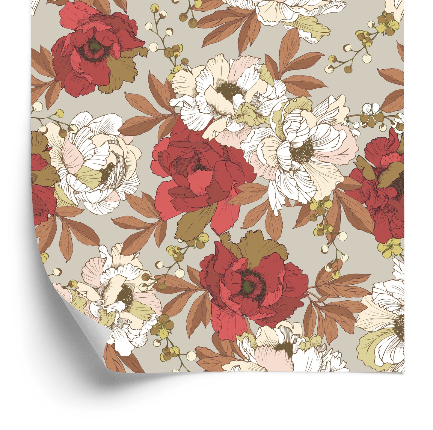 Wallpaper Colorful Peonies Bouquet