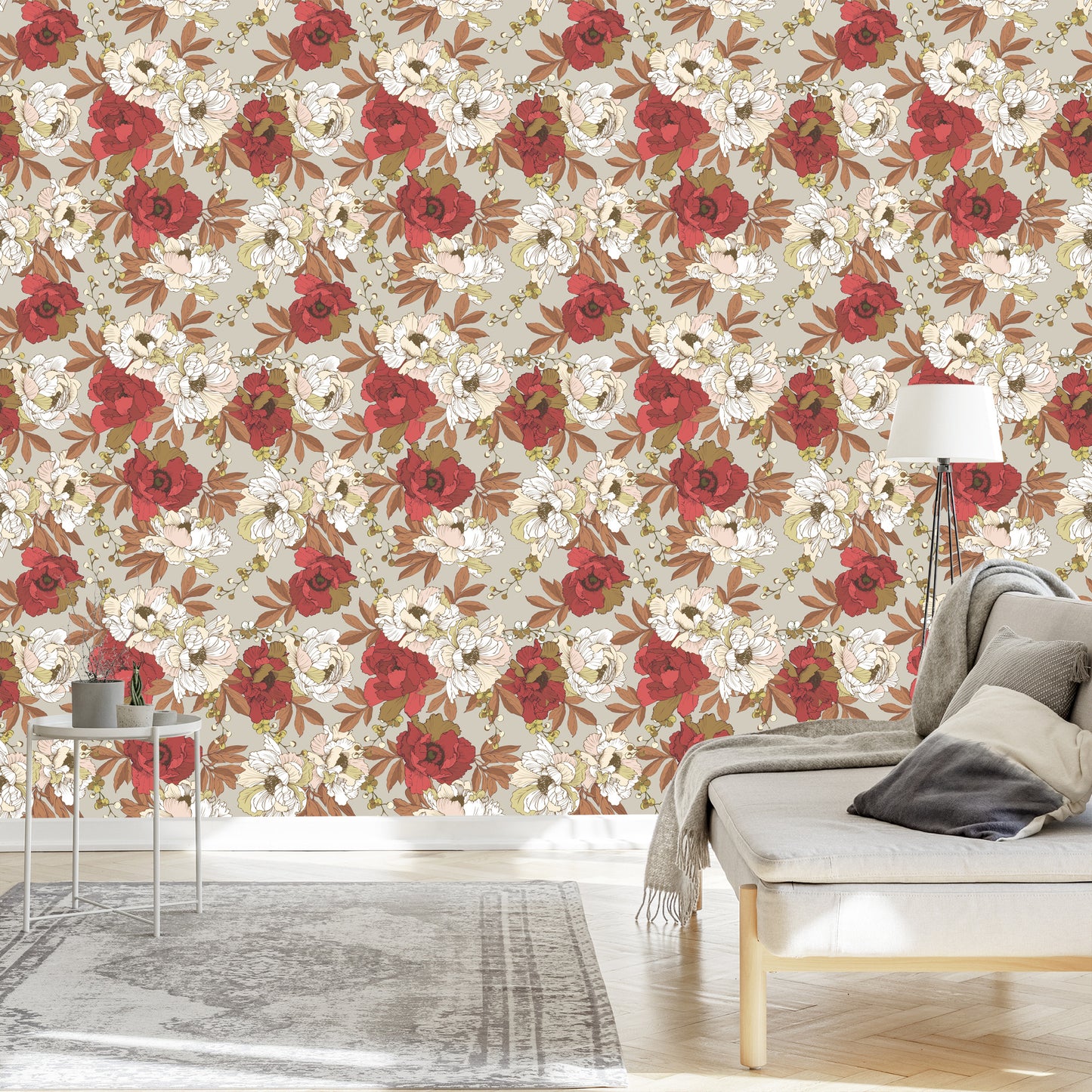 Wallpaper Colorful Peonies Bouquet