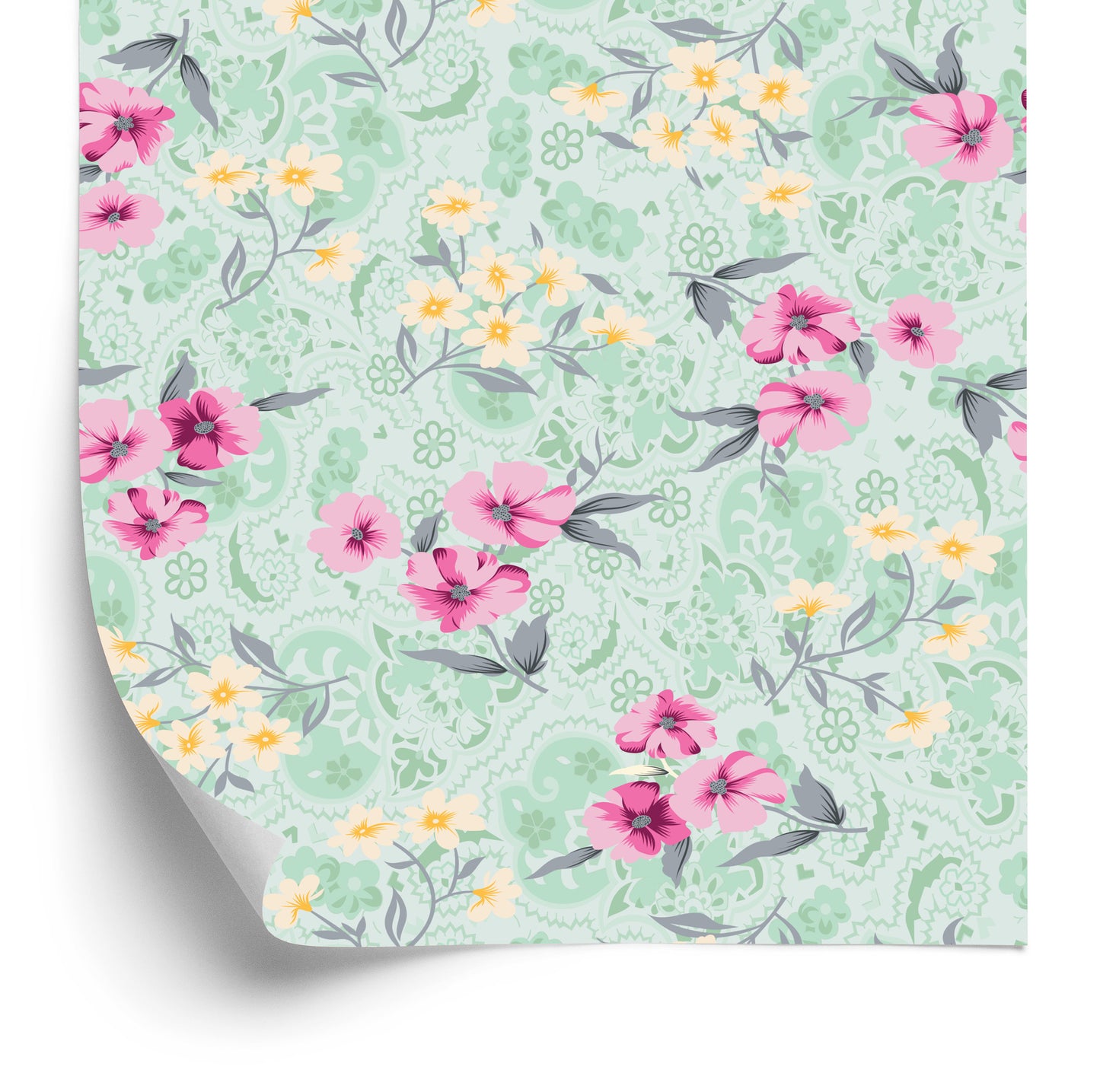 Wallpaper Colorful Floral Pattern
