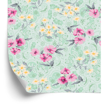 Wallpaper Colorful Floral Pattern