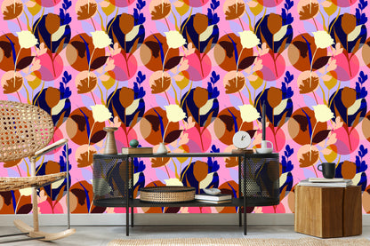 Wallpaper Fashionable Colorful Flowers