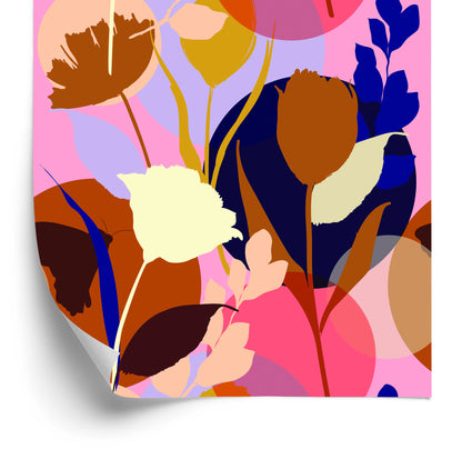 Wallpaper Fashionable Colorful Flowers