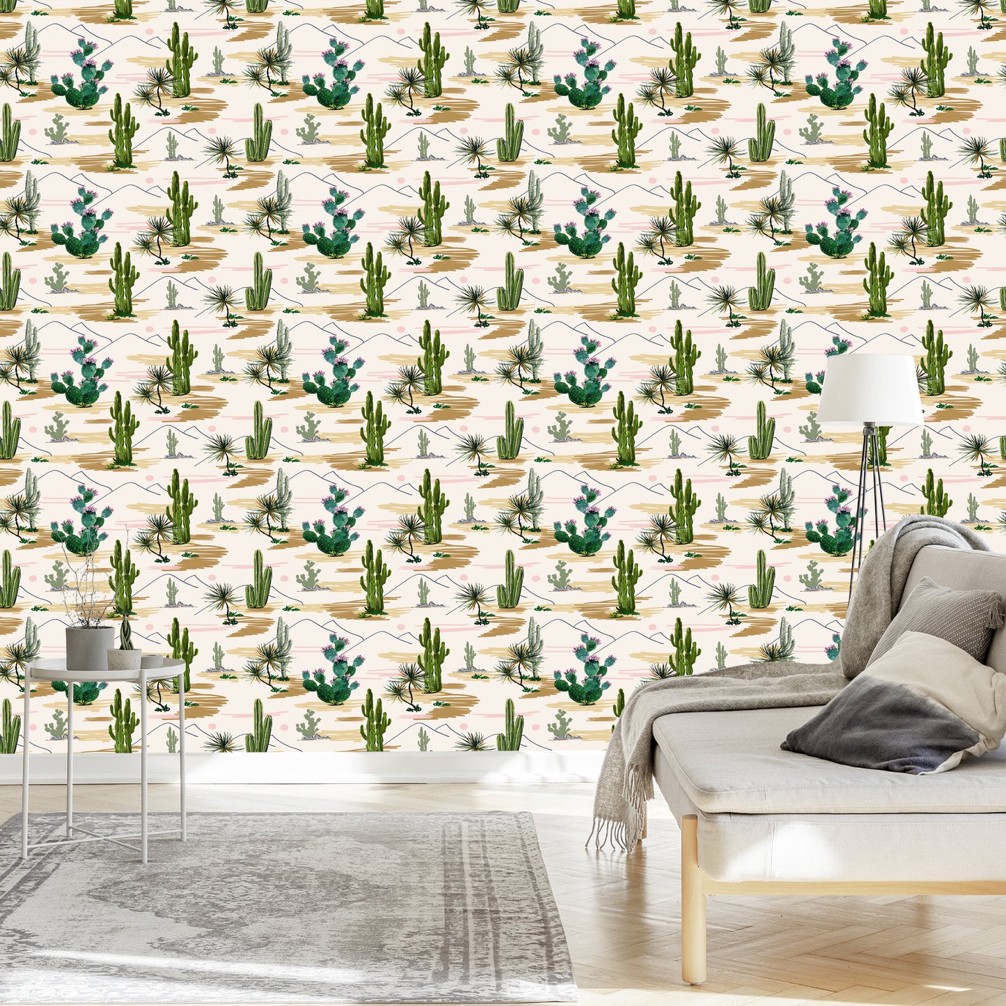 Wallpaper Cacti Flowers Landscape