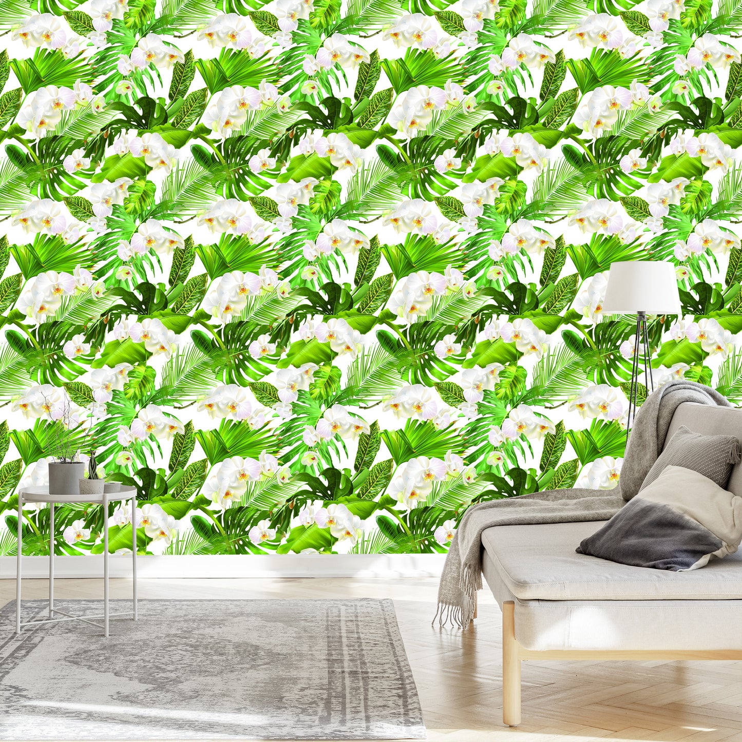 Wallpaper Nature Green Orchids Flowers For Living Room