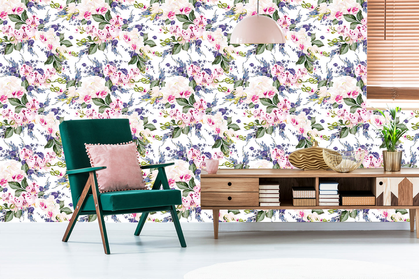 Wallpaper For Living Room Green Flowers Orchids Orchid