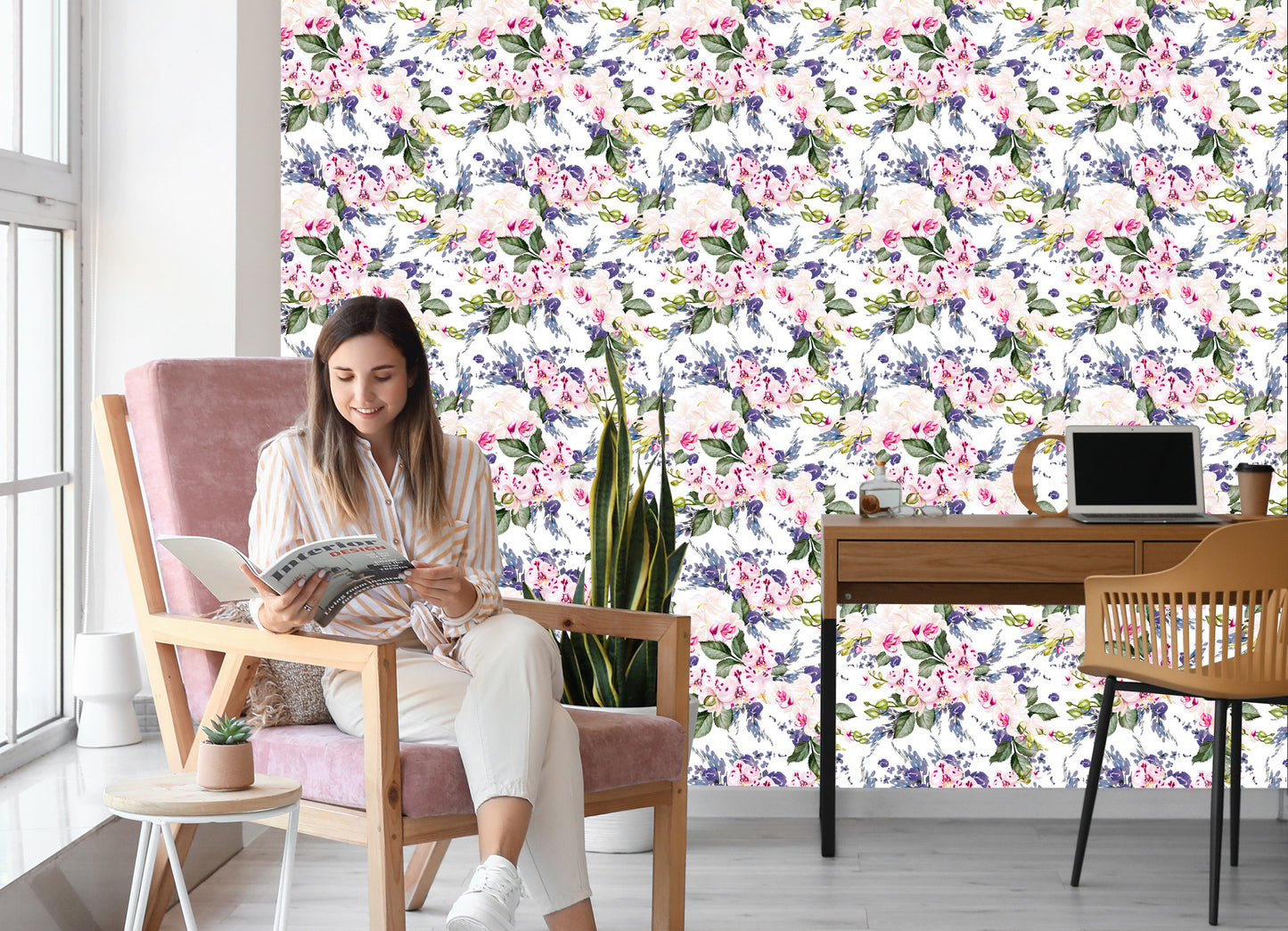 Wallpaper For Living Room Green Flowers Orchids Orchid