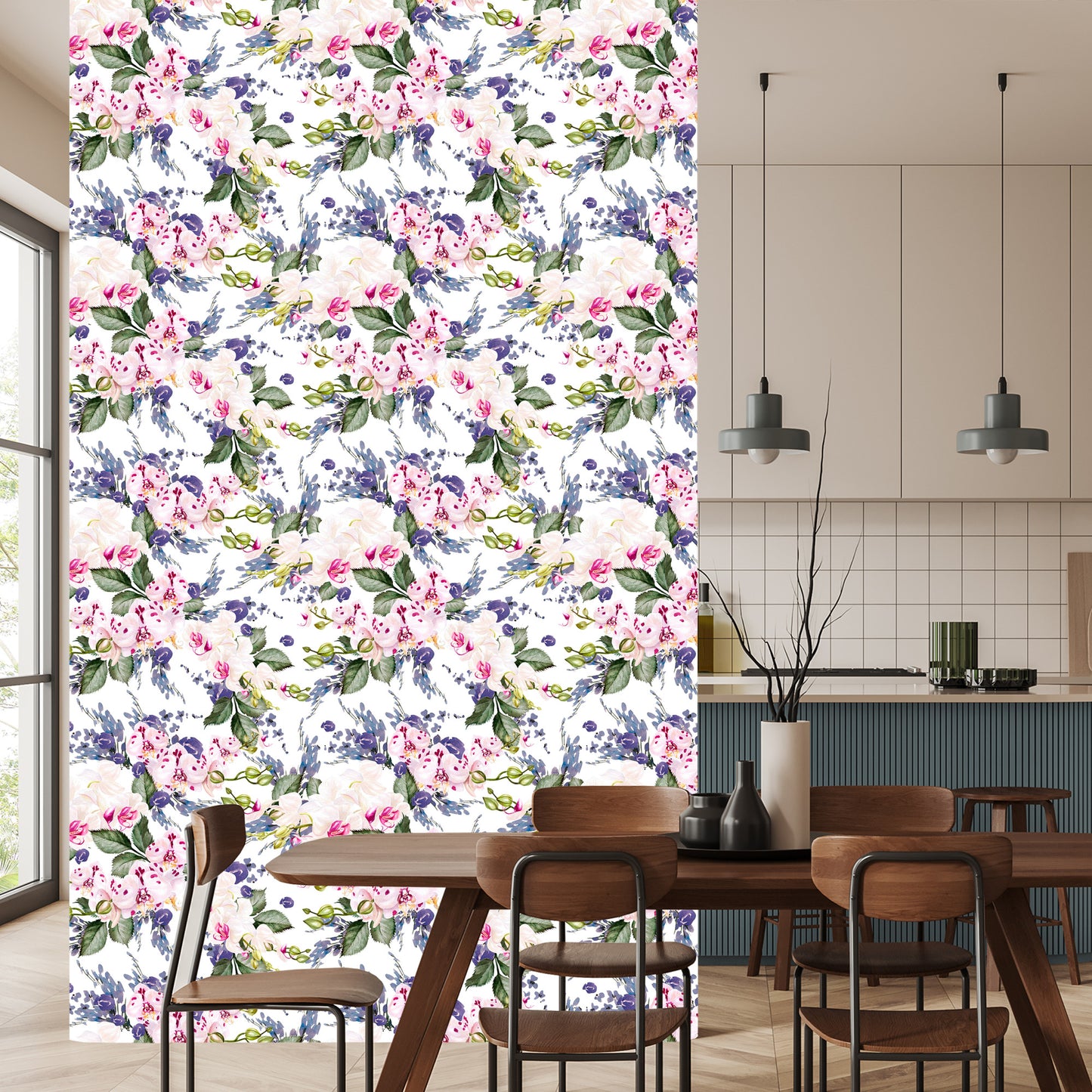 Wallpaper For Living Room Green Flowers Orchids Orchid
