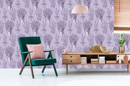 Wallpaper Lavender In Retro Style