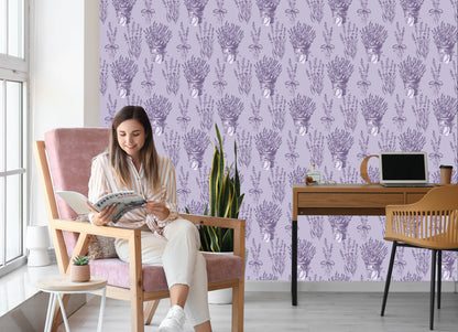 Wallpaper Lavender In Retro Style