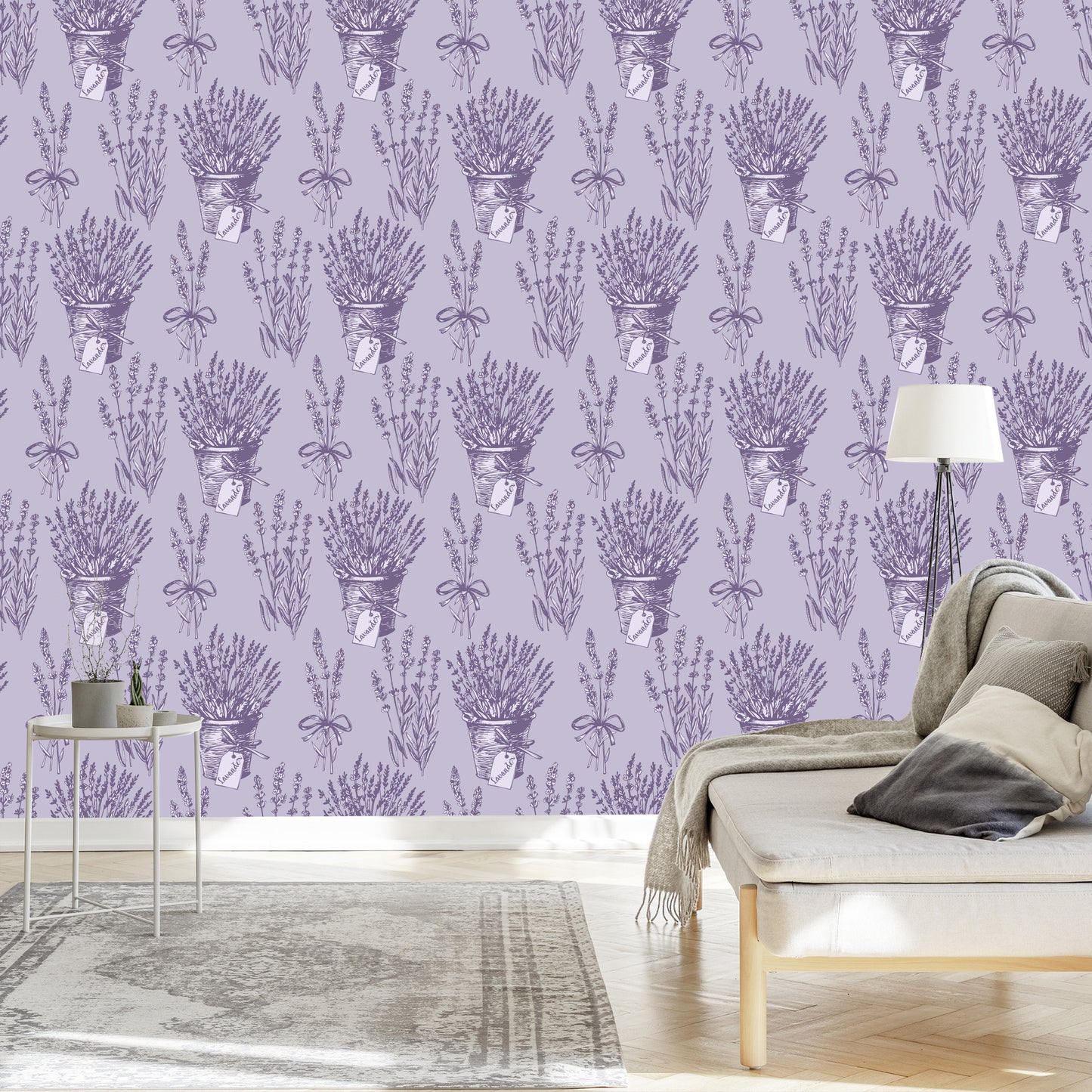 Wallpaper Lavender In Retro Style