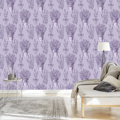 Wallpaper Lavender In Retro Style