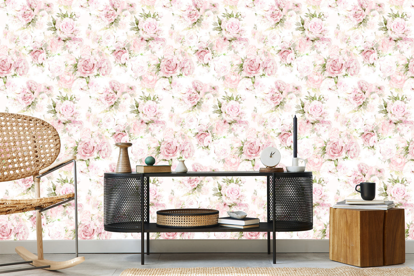 Wallpaper For Bedroom Pastel Peonies Flowers Leaves