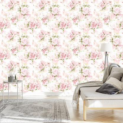 Wallpaper For Bedroom Pastel Peonies Flowers Leaves